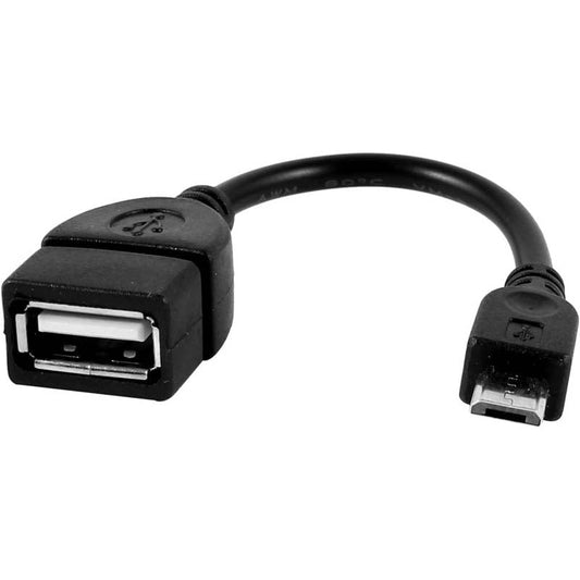 9724 - USB ADAPTER 2.0 A FEMALE TO OTG MICRO USB B 5P MALE 6IN BLK