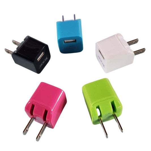 IN.861 - USB WALL CHARGER 5VDC@1A ASSORTED COLOURS