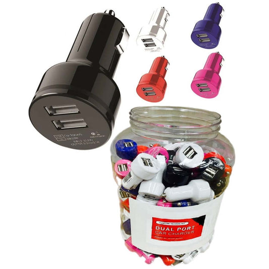 VAU-CAR2 - USB CAR CHARGER DUAL 5VDC@2.1A ASSORTED COLOR FAST CHARGING