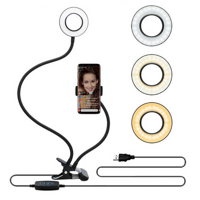 03662 - SELFIE RING LIGHT WITH CELLPHONE HOLDER